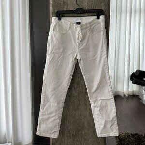 Current/Elliot White Sraight Leg Cropped Mid-Rise Jeans